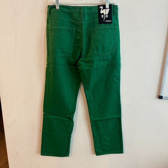Free People X Sandrine Rose Virgin Label Jeans Sapin Green New With Tags NWT Qty - Picture 9 of 13